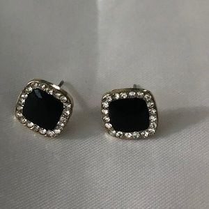 Black and Rhinestone Earrings